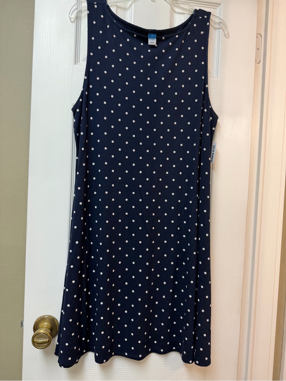 Old Navy Set of 2 Black Scoop Neck/Navy polka dot Sleeveless Dress